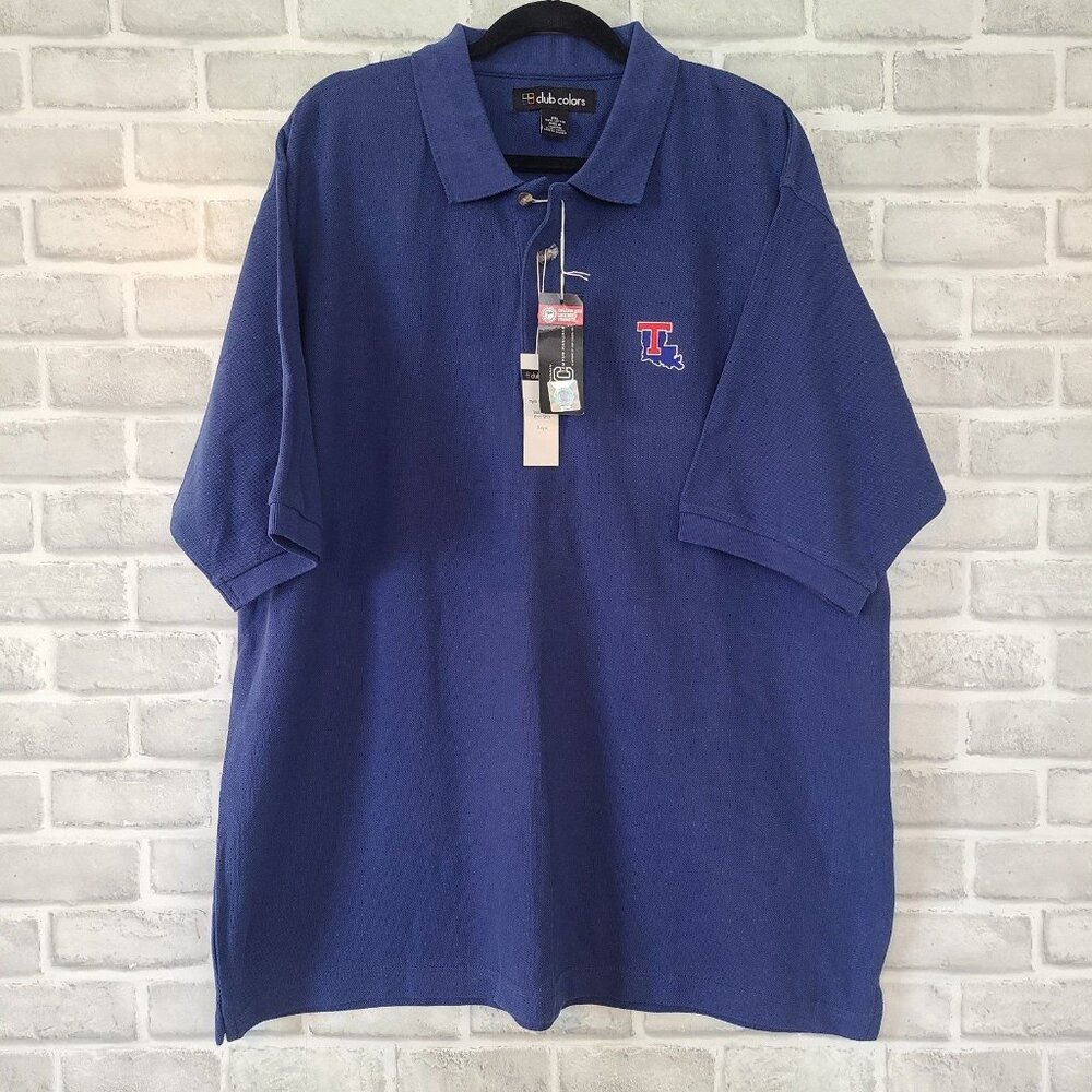 Club Colors Louisiana Tech Bulldogs Polo Shirt 2XL Mens Collegiate NEW
